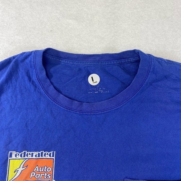 Federated Auto Parts Racing Graphic Pocket Tee Thrifted Vintage Style Size L - Picture 8 of 10